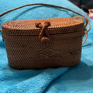 Handwoven basket bag